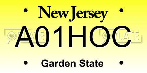 A01HOC New Jersey License Plate