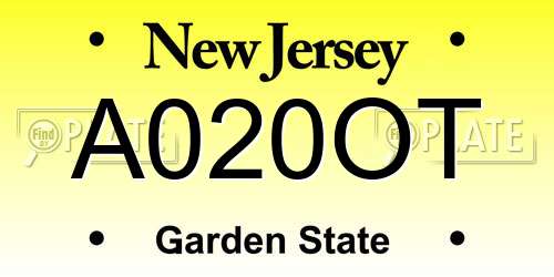 A020OT New Jersey License Plate