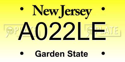 A022LE New Jersey License Plate