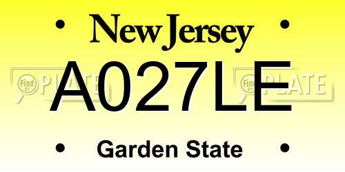 A027LE New Jersey License Plate