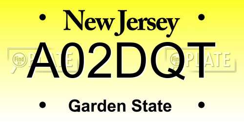 A02DQT New Jersey License Plate