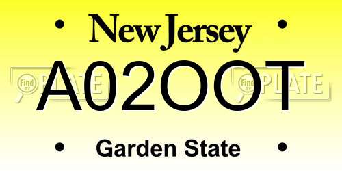 A02OOT New Jersey License Plate