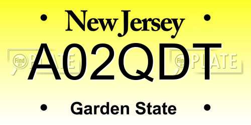 A02QDT New Jersey License Plate