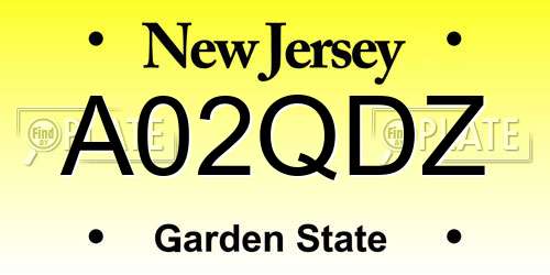 A02QDZ New Jersey License Plate