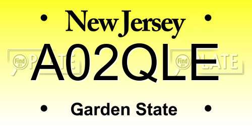 A02QLE New Jersey License Plate