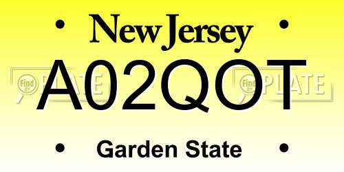 A02QOT New Jersey License Plate