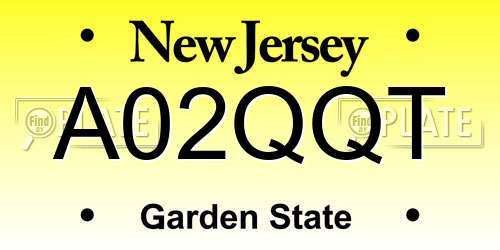 A02QQT New Jersey License Plate
