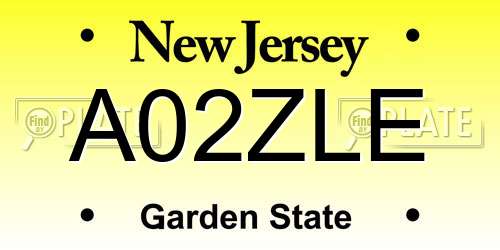 A02ZLE New Jersey License Plate