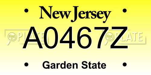 A0467Z New Jersey License Plate