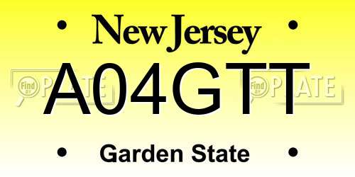 A04GTT New Jersey License Plate