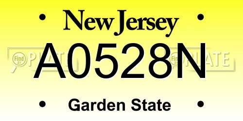 A0528N New Jersey License Plate