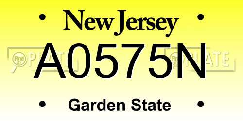 A0575N New Jersey License Plate
