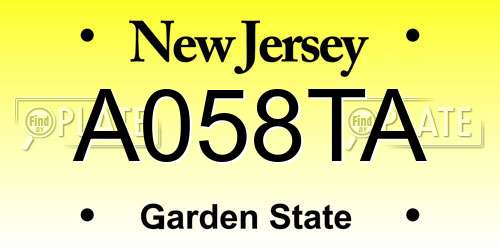A058TA New Jersey License Plate