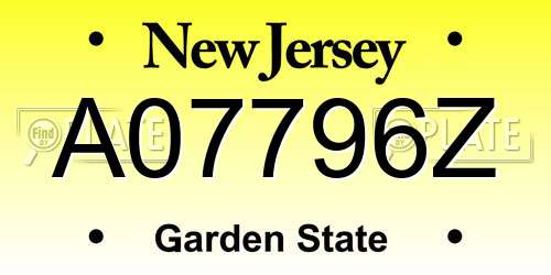 A07796Z New Jersey License Plate
