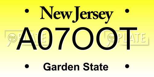 A07OOT New Jersey License Plate