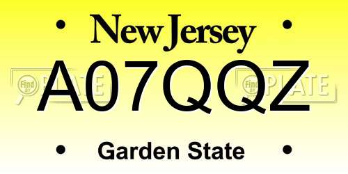 A07QQZ New Jersey License Plate