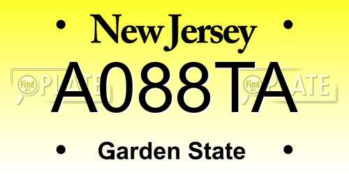 A088TA New Jersey License Plate
