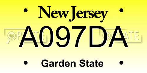 A097DA New Jersey License Plate