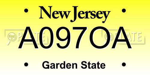 A097OA New Jersey License Plate