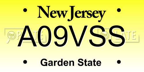 A09VSS New Jersey License Plate