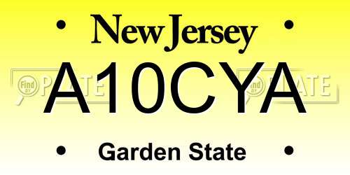 A10CYA New Jersey License Plate