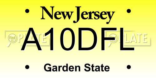 A10DFL New Jersey License Plate