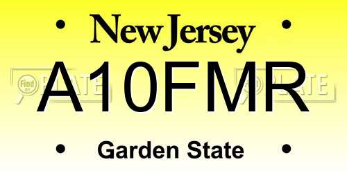 A10FMR New Jersey License Plate