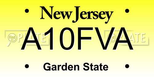 A10FVA New Jersey License Plate