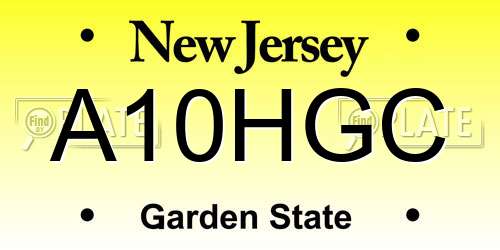 A10HGC New Jersey License Plate