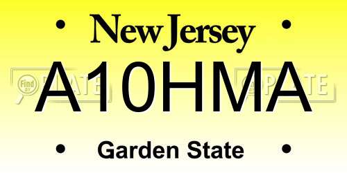 A10HMA New Jersey License Plate
