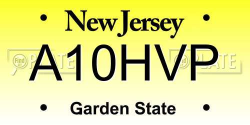 A10HVP New Jersey License Plate
