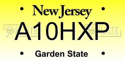 A10HXP New Jersey License Plate
