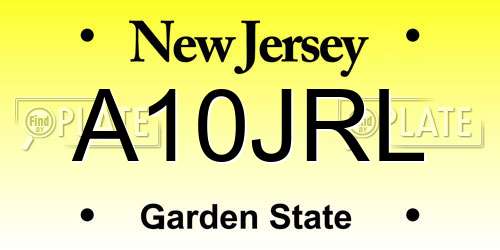 A10JRL New Jersey License Plate