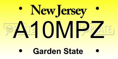 A10MPZ New Jersey License Plate