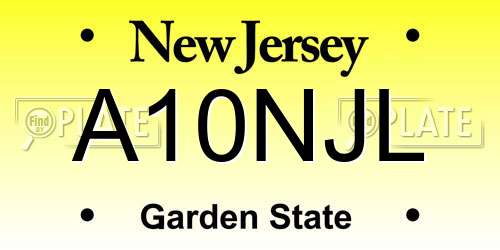 A10NJL New Jersey License Plate