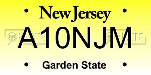 A10NJM New Jersey License Plate