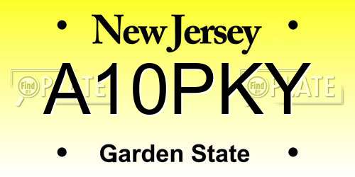 A10PKY New Jersey License Plate