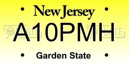 A10PMH New Jersey License Plate