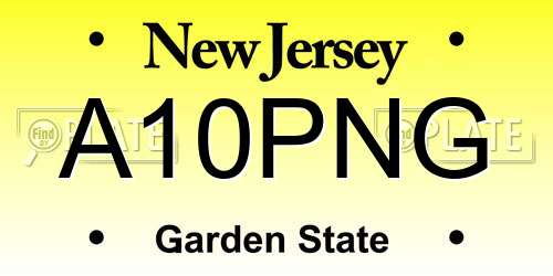 A10PNG New Jersey License Plate