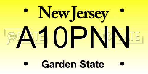 A10PNN New Jersey License Plate