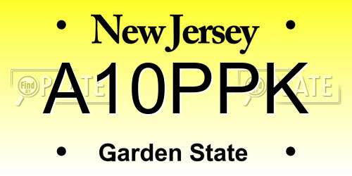 A10PPK New Jersey License Plate