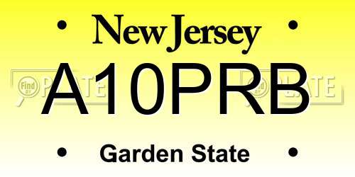 A10PRB New Jersey License Plate