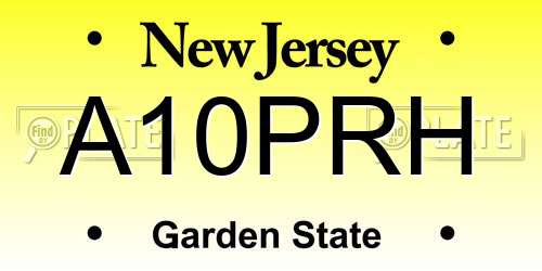 A10PRH New Jersey License Plate