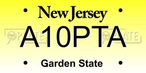 A10PTA New Jersey License Plate