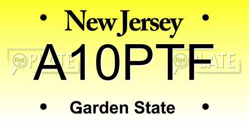 A10PTF New Jersey License Plate