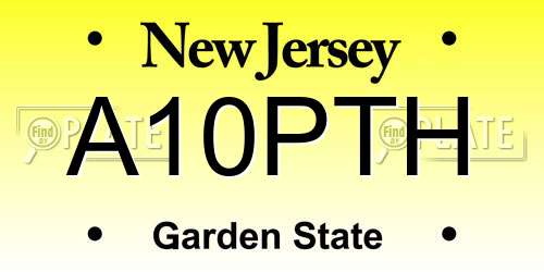A10PTH New Jersey License Plate