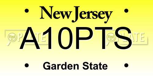 A10PTS New Jersey License Plate