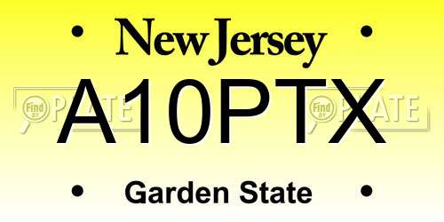 A10PTX New Jersey License Plate