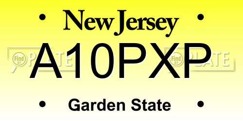 A10PXP New Jersey License Plate