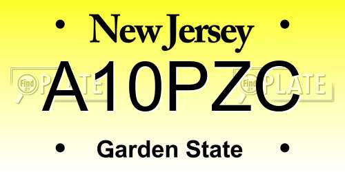 A10PZC New Jersey License Plate